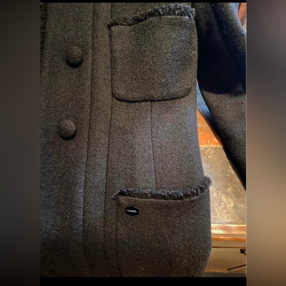 Chanel Black Wool Trench Coat size 38 - Picture 5 of 8
